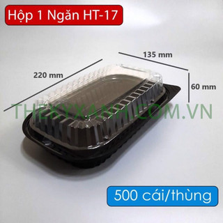 Hộp nhựa đế đen - đựng cơm, bánh dùng 1 lần ht17 , ht203