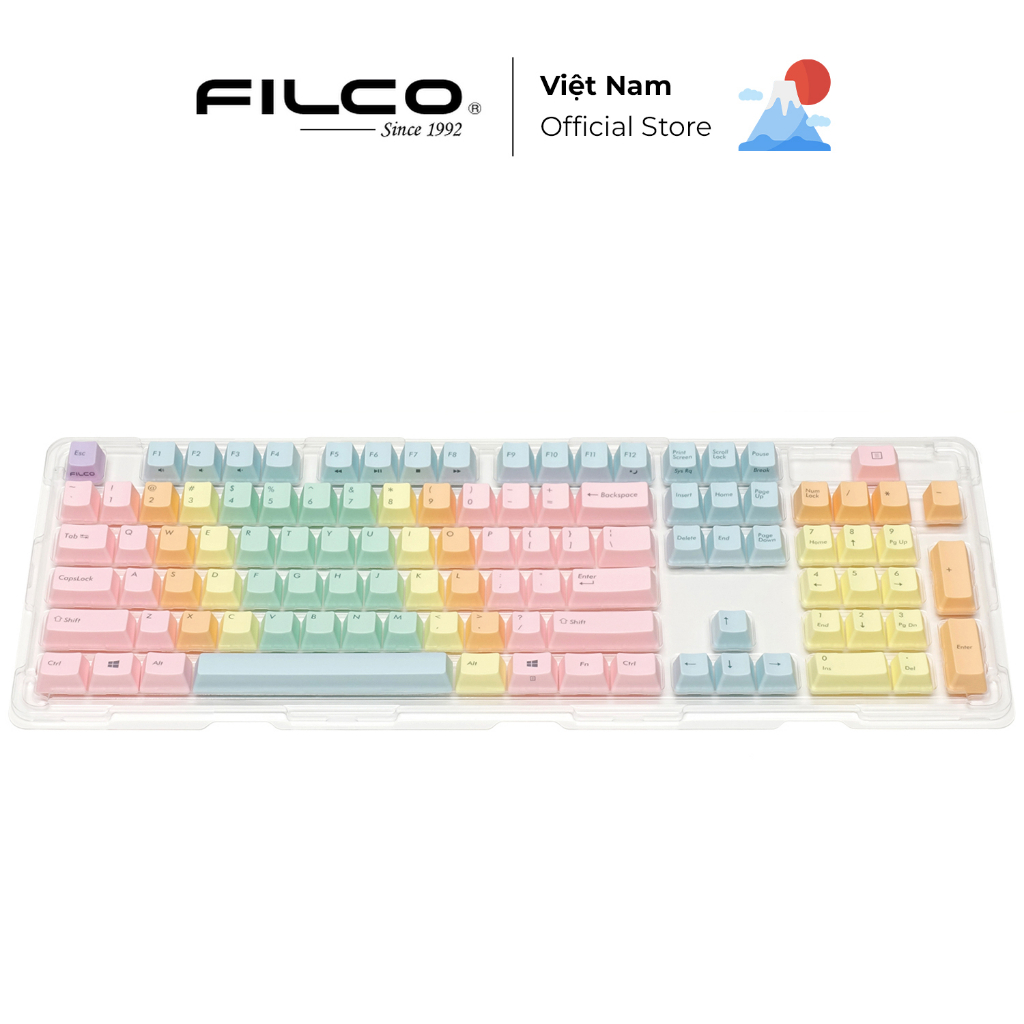 Bộ keycap thay thế Filco Macaron 104 phím kiểu chữ mặt trên - Hàng Chính Hãng