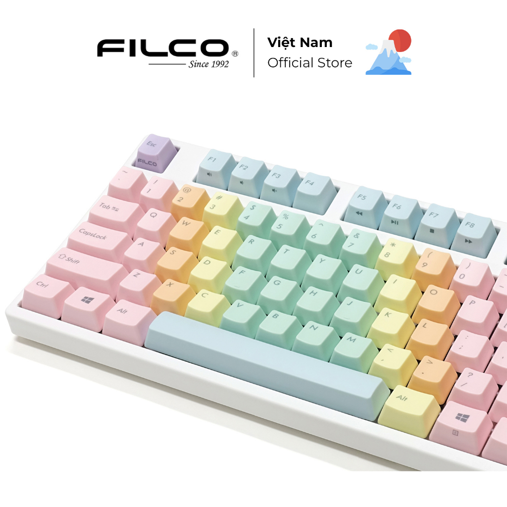 Bộ keycap thay thế Filco Macaron 104 phím kiểu chữ mặt trên - Hàng Chính Hãng