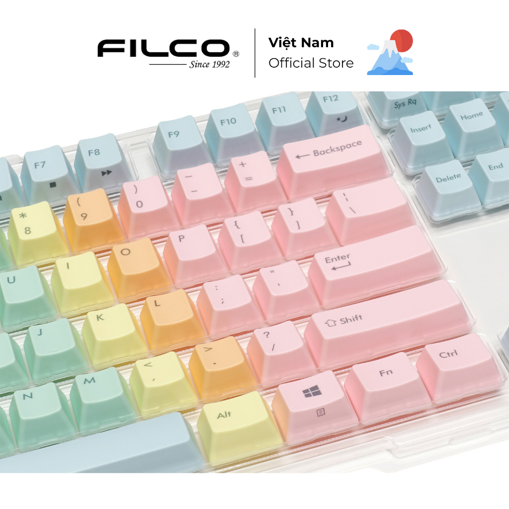 Bộ keycap thay thế Filco Macaron 104 phím kiểu chữ mặt trên - Hàng Chính Hãng