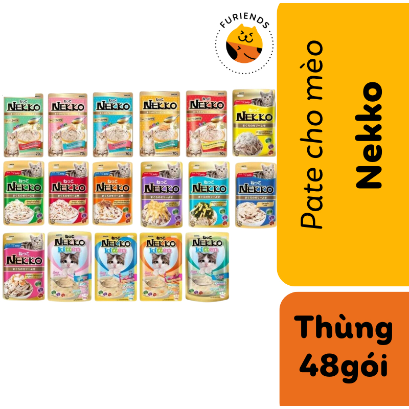 Kho sỉ - Pate nekko cho mèo - thùng 48 gói mix vị - Furiends