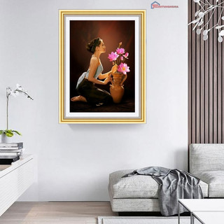 Tranh thêu chữ thập nét đẹp thiếu nữ 43cm x 55cm
