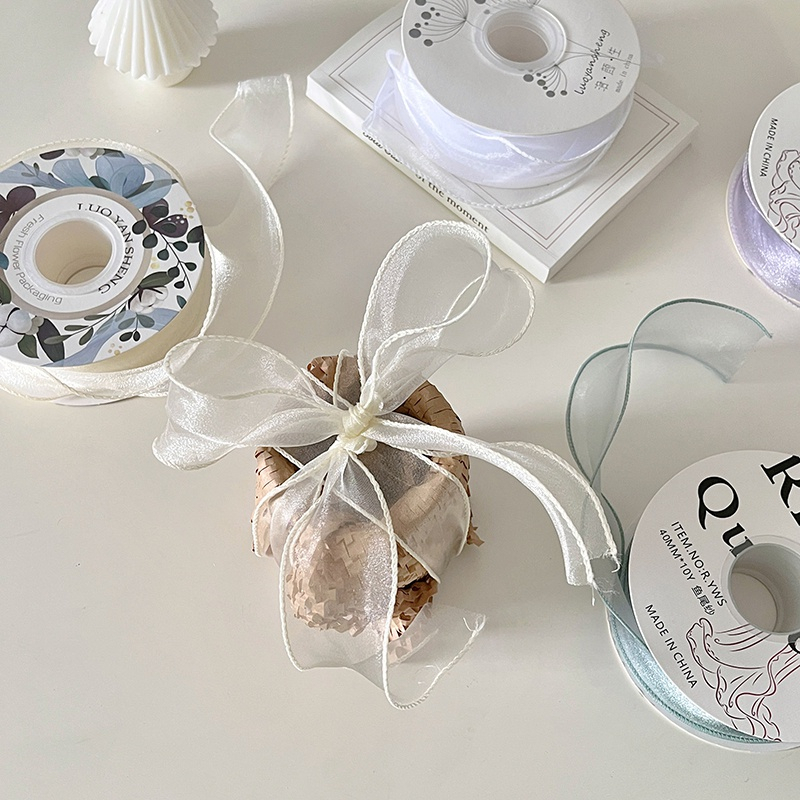 Ruy băng vải voan sóng biển nhiều màu Làm Phụ kiện, Gói Quà, Đồ Handmade (4cm)