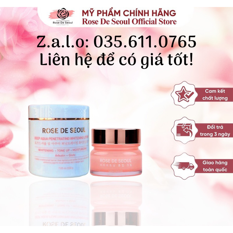 Combo kem body Rose De Seoul và kem ngày Rose De Seoul bản mới nhất 2026