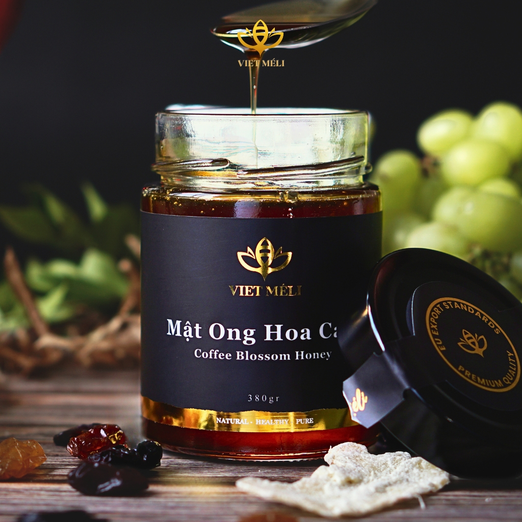Mật ong hoa cà phê nguyên chất Viet Méli - tăng cường sức khoẻ, hỗ trợ sức đề kháng, hệ tiêu hóa, xuất khẩu EU 400g