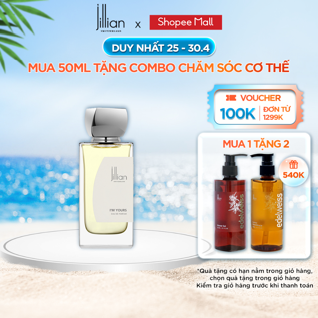 Nước hoa Jillian Nữ I'M YOURS 50ml - ấm áp, nồng nàn, sâu sắc
