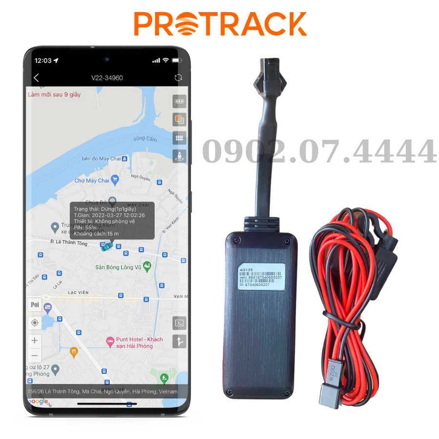 Thiết bị định vị ô tô, xe máy Protrack V12S , V15S Chip 4G mới, Bảo hành 12 tháng- Giá đại Lý