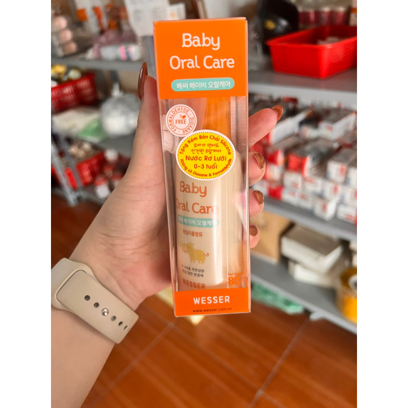 Kem đánh răng, rơ lưỡi nuốt an toàn Wesser Baby oral care.