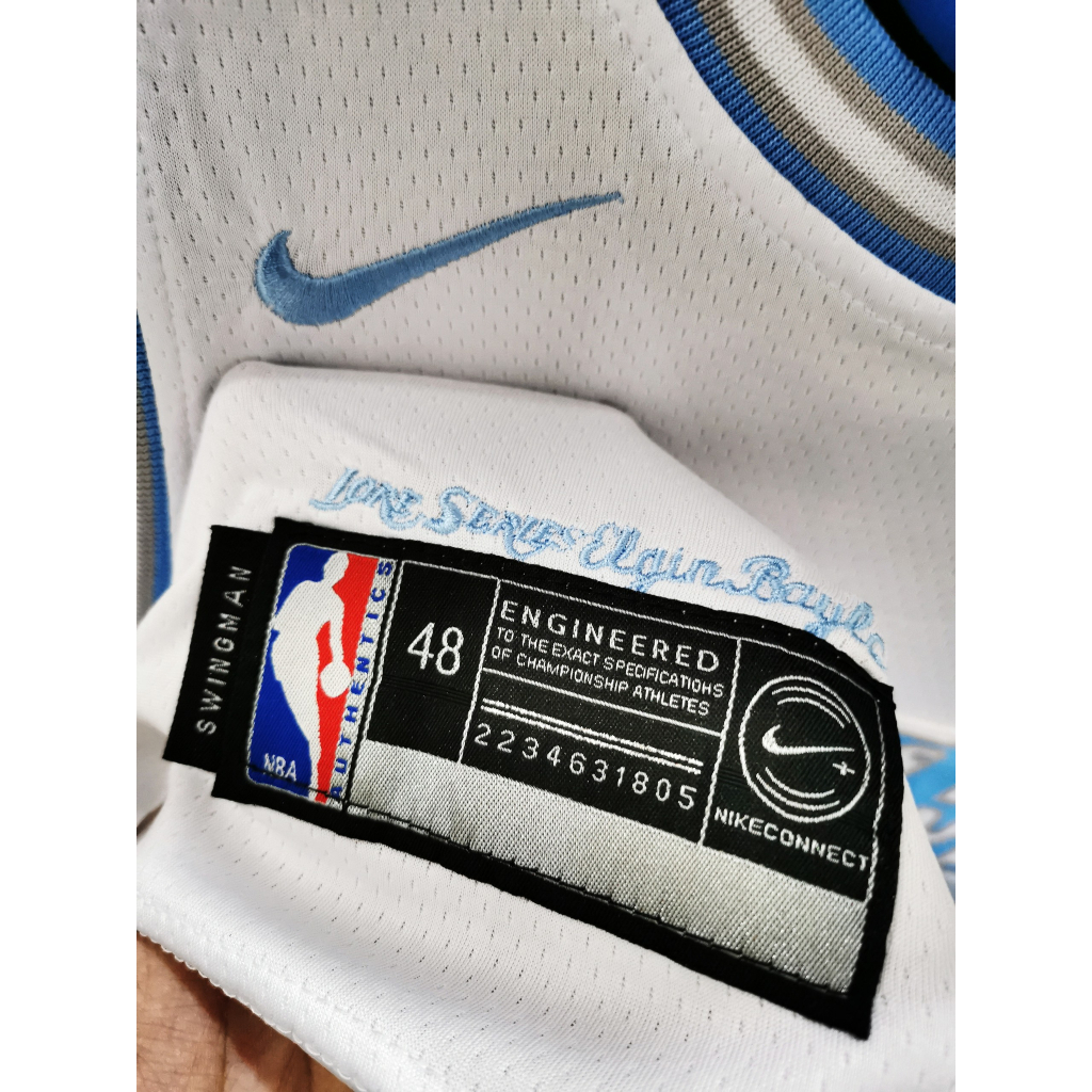 Áo bóng rổ Nba Lakers-Trắng-Viền Blue Jordan jersey Áo ba lỗ nam nữ unisex over size big hiphop kpop gym