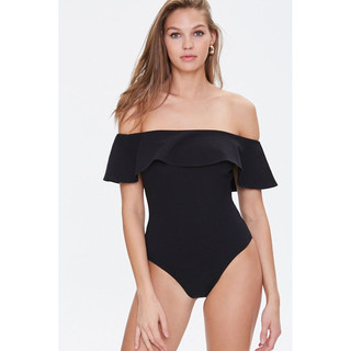Bodysuit cổ bèo trễ vai f21