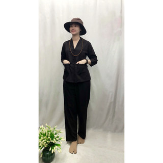 Set đồ bộ Phật tử đồ lam đi chùa , cư sĩ tại gia , thiền phục cho nữ kiểu bài lai thường nhiều màu B03
