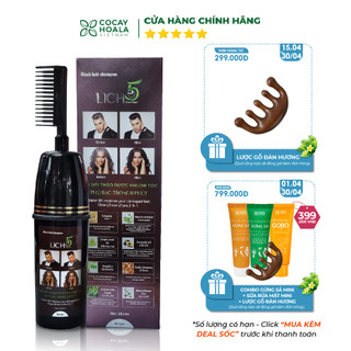 Dầu Gội Lich5 - Thảo Dược Đen Tóc Cocayhoala làm đen tóc trong 5 phút - chai 200ml