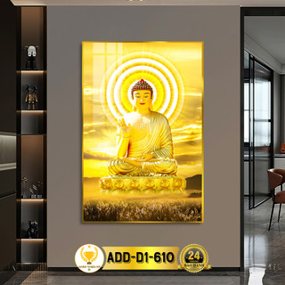 Tranh phật treo tường tráng gương phật a di đà ngồi chân thiện mỹ, quà tặng, trang trí phòng thờ add-d1-610