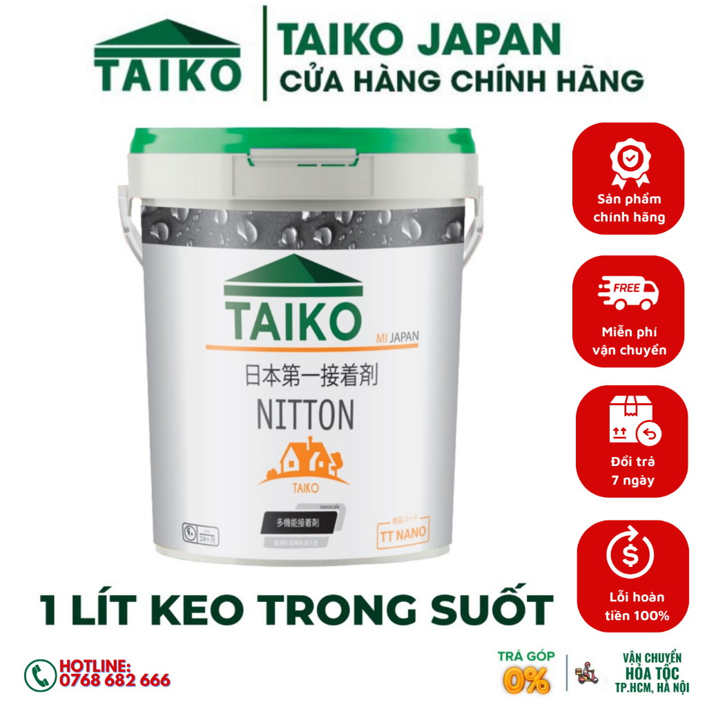 Keo Sơn chống thấm TAIKOMI trong suốt - Chống thấm nền gạch, nhà vệ sinh, tường nhà, cửa sổ, gỗ công nghiệp(1 kg)