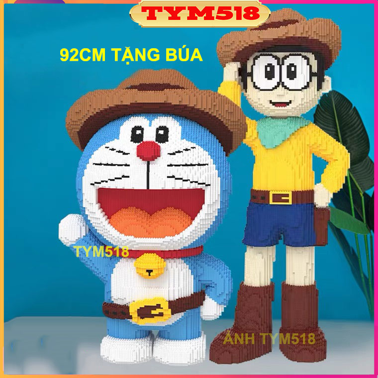 le.go doremon cao bồi 82cm nobita 96cm Đồ chơi Xếp hình lắp ráp mô hình nano 3d nanoblocks cho bé cỡ lớn có tặng búa