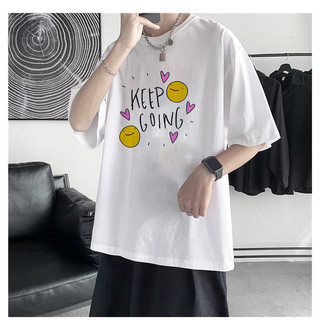 Áo phông tay lỡ Thun Unisex dáng rộng unisex KEEP GOING