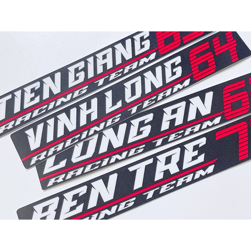 Tem dán tên tỉnh thành và bảng số xe kích thước 18.2x2.8cm, có sẵn keo tem không thấm nước