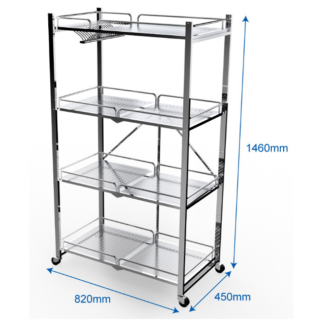 Kệ xếp inox đa năng cao cấp DELI Compact 4 TẦNG