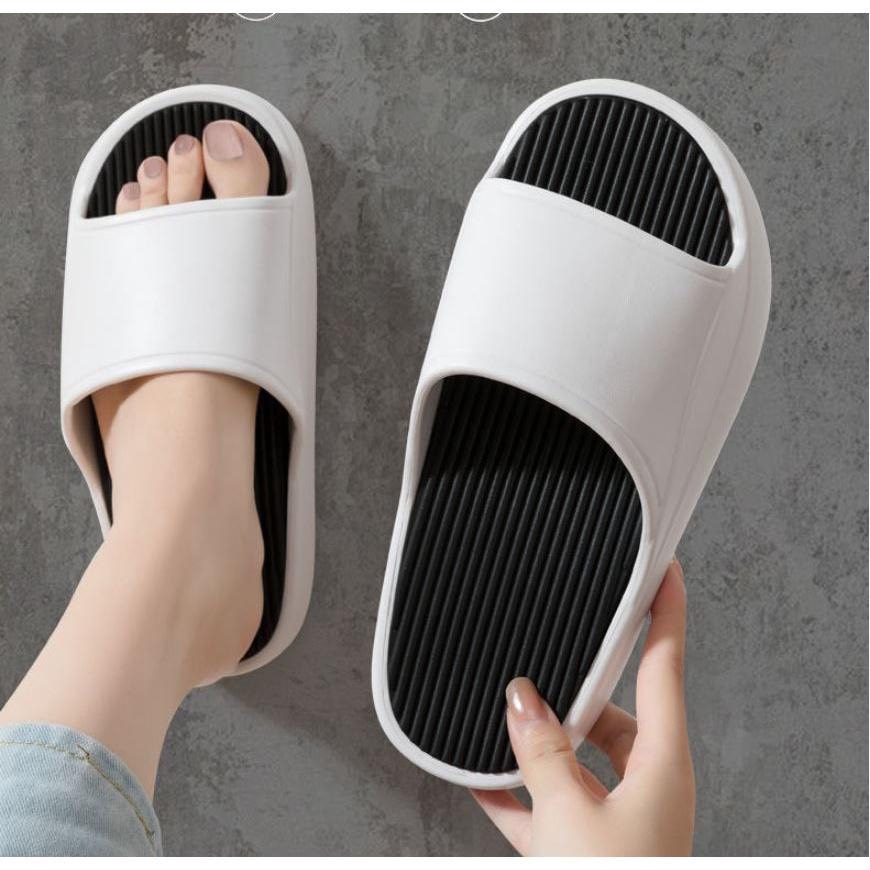 Dép bánh mì đen xanh , trắng xanh nam nữ quai ngang đế độn 5cm hàng loại 1 siêu êm