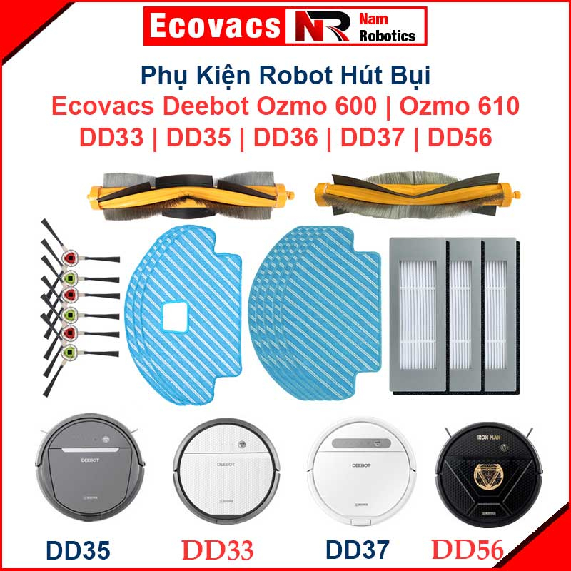 Phụ kiện Robot Hút Bụi Lau Nhà Ecovacs Deebot Ozmo 600 | Ozmo 610 | DD33 | DD35 | DD36 | DD37 | DD56 ///