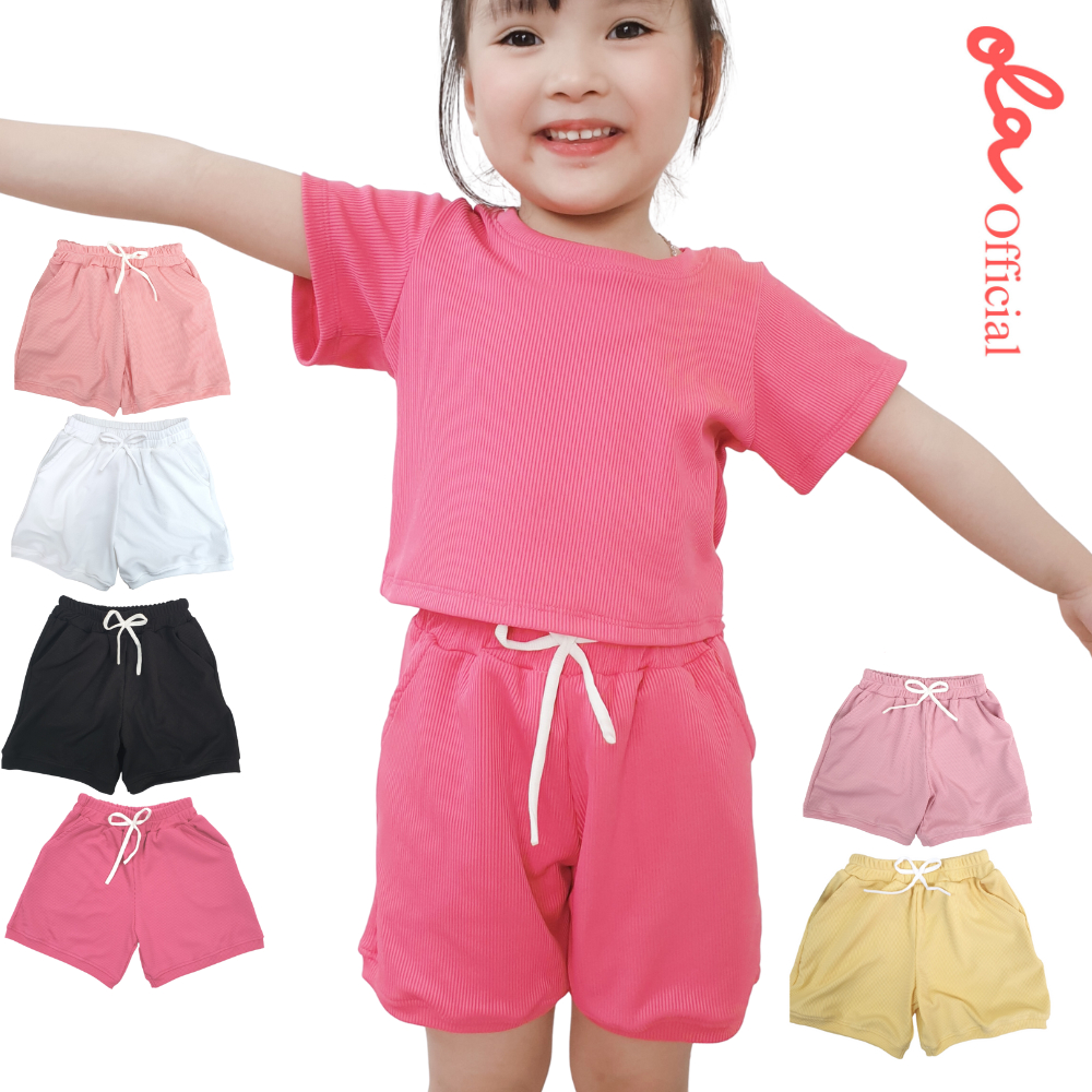 Quần đùi bé gái vải thun lạnh màu pastel bo gấu cực xinh cho bé gái ngày hè. Quần đùi bé gái 8 - 28 kg Ola_official