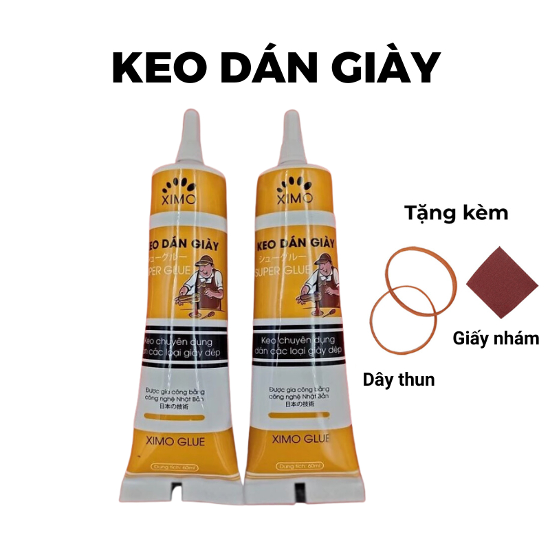 Keo dán giày thể thao dùng nhiệt keo trong suốt siêu dính chắc không tổn hại da tay XIMO 60ML