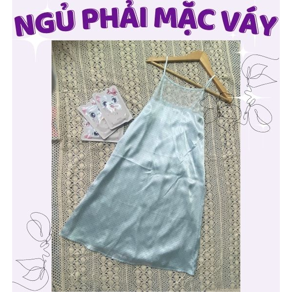 Váy ngủ lụa 2hands sexy gợi cảm dễ thương thanh lý nguphaimacvay2304-12