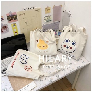 Túi Tote Đeo Vai Vải Canvas Nhiều Hình Giao Mẫu Ngẫu Nhiên