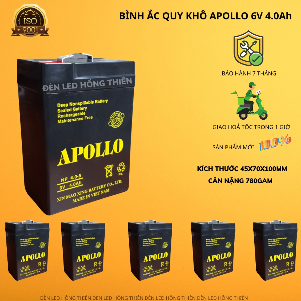 Bình 6v APoLo 6v 4Ah