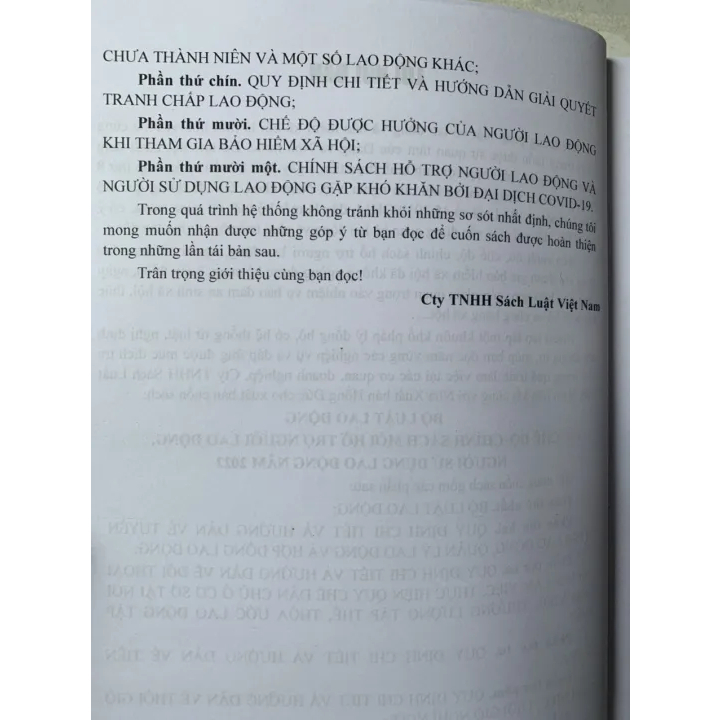 Sách - Bộ Luật Lao Động Chế Độ, Chính Sách Mới Hỗ Trợ Người Lao Động, Người Sử Dụng Lao Động Năm 2022
