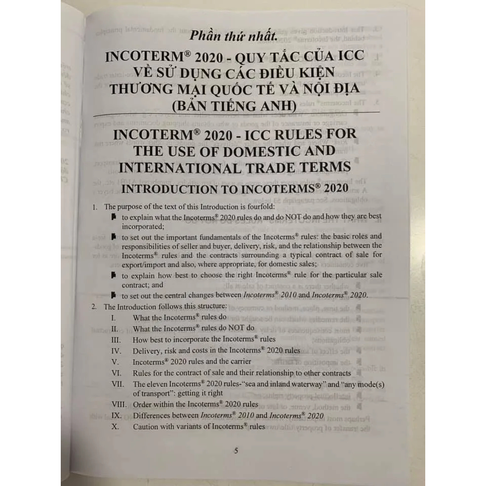 Sách - Incoterms 2020 - Quy tắc của ICC về sử dụng các điều kiện thương mại quốc tế và nội địa (Song ngữ Anh - Việt)