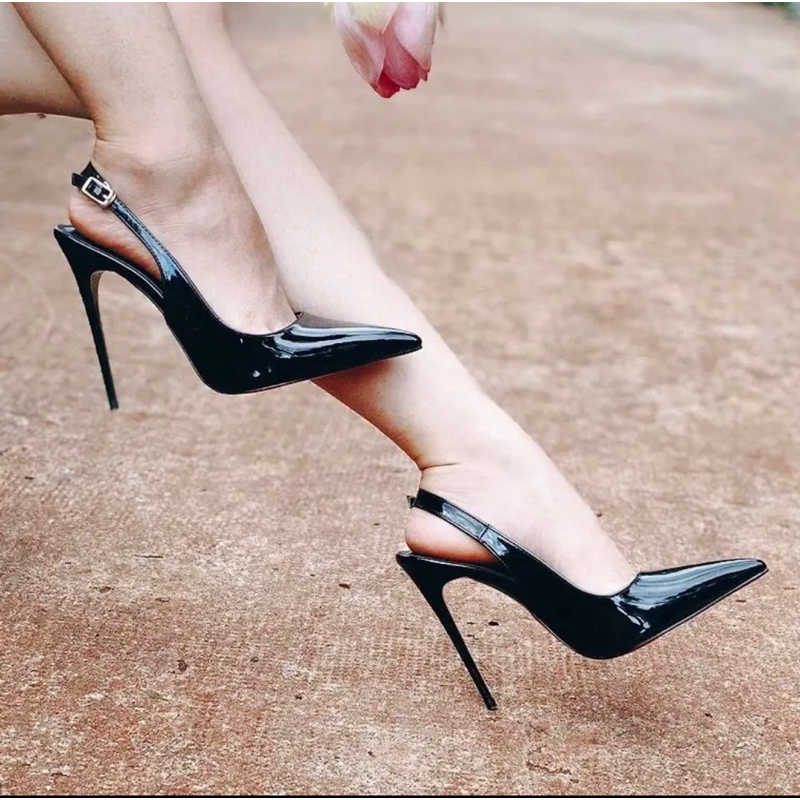 Giày Cao Gót Mint phối Nơ Đá 10P Mũi Nhọn - Hàng VNXK Cao Cấp - Full Size 34-40