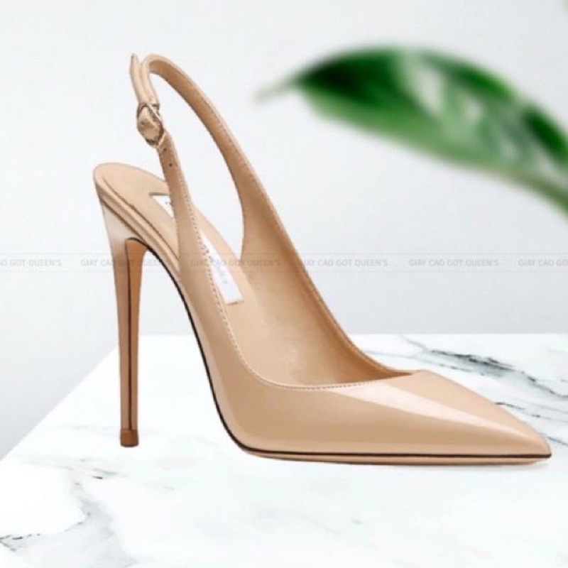 Giày Cao Gót Mint phối Nơ Đá 10P Mũi Nhọn - Hàng VNXK Cao Cấp - Full Size 34-40