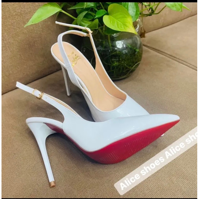 Giày Cao Gót Mint phối Nơ Đá 10P Mũi Nhọn - Hàng VNXK Cao Cấp - Full Size 34-40