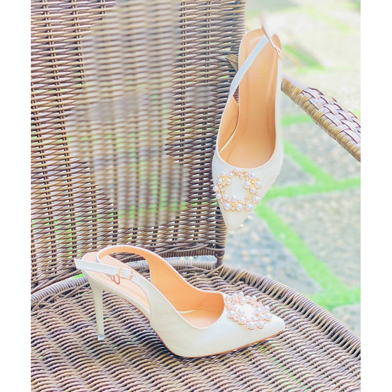 Giày Mint Cao Gót Nơ Ngọc 9P, 11P MŨI Nhọn - Hàng VNXK Cao Cấp - Full Size 34-40