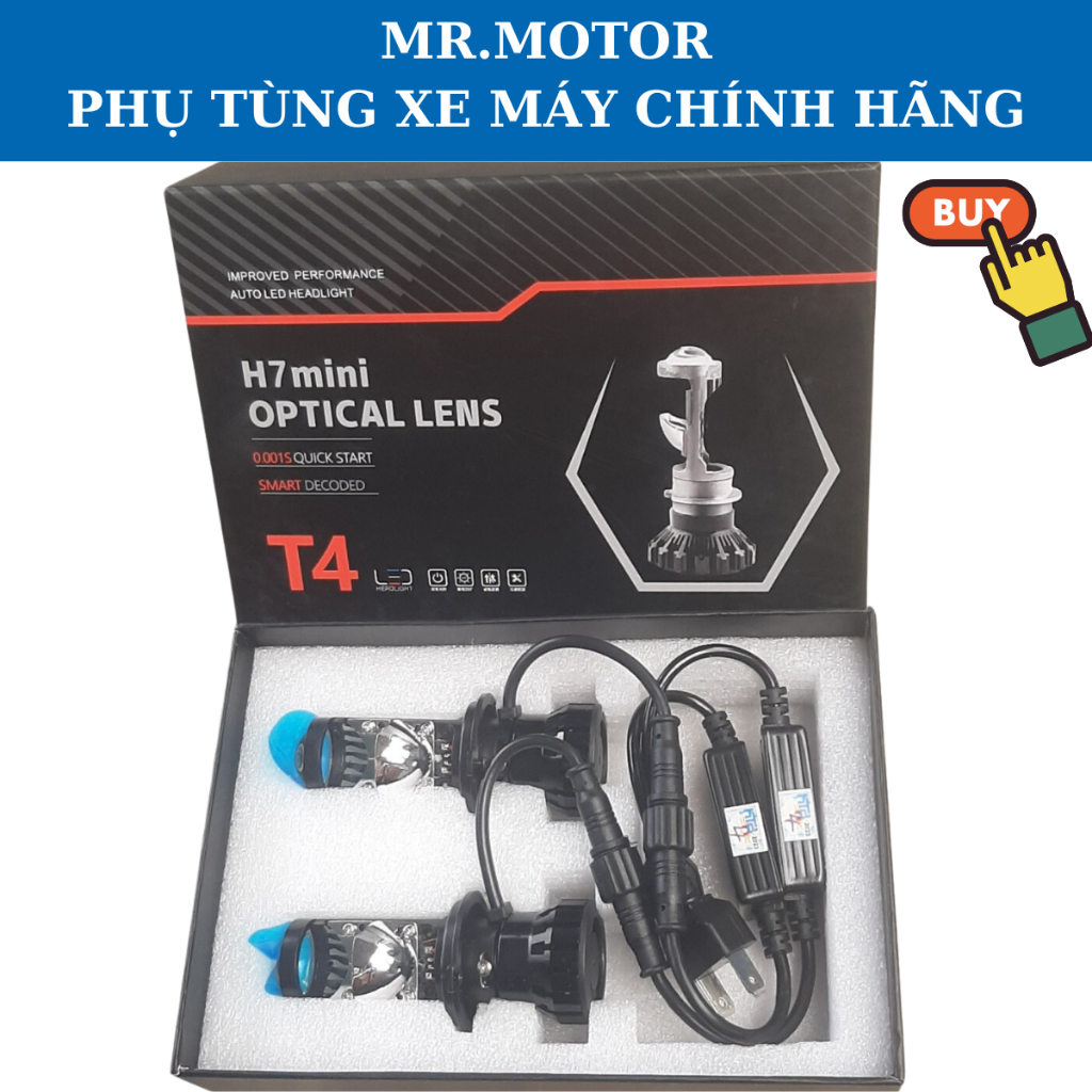 Đèn pha led bi cầu mini cho xe máy, Ô tô chính hãng