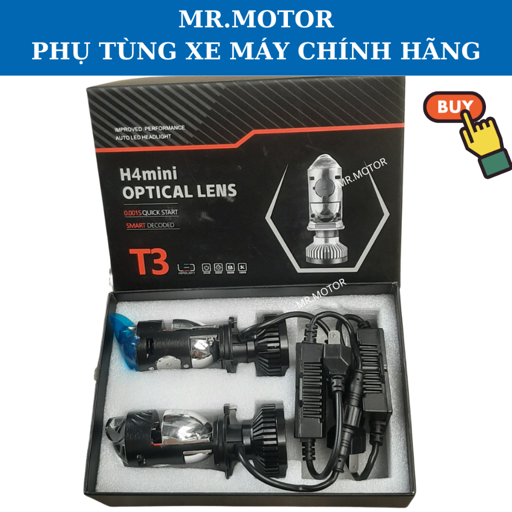 Đèn pha led bi cầu mini cho xe máy, Ô tô chính hãng