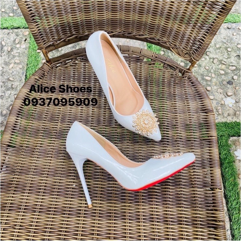 Giày Mint Cao Gót Nơ Ngọc 3D 7P,9P,11P - Hàng VNXK Cao Cấp - Full Size 34-40