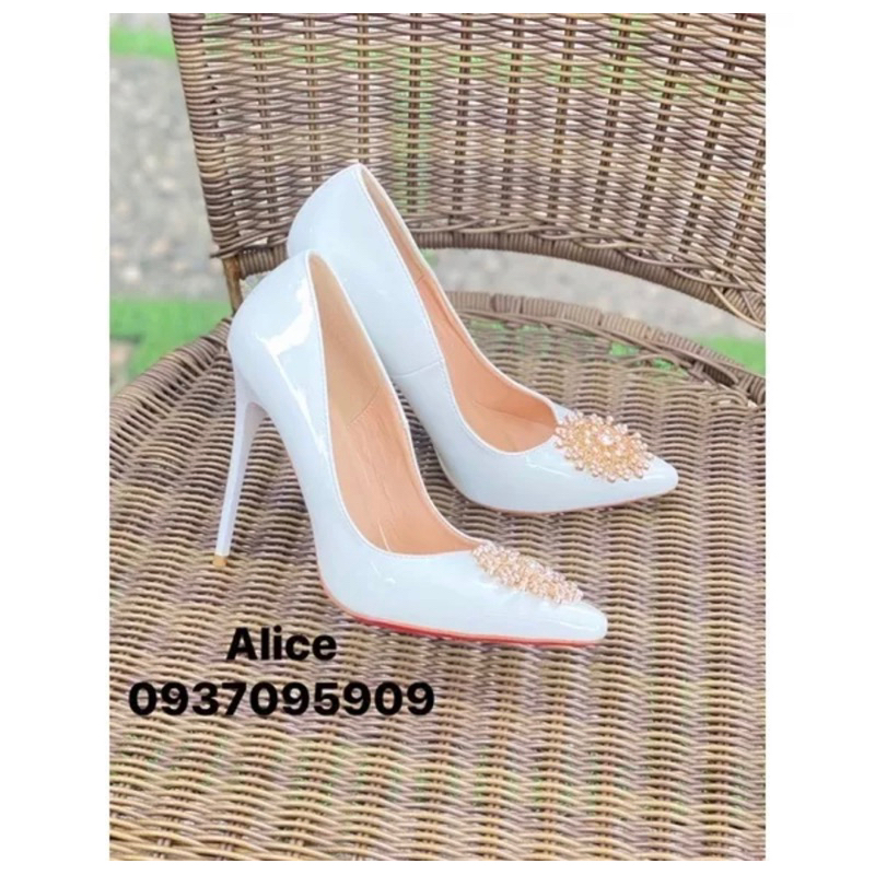 Giày Mint Cao Gót Nơ Ngọc 3D 7P,9P,11P - Hàng VNXK Cao Cấp - Full Size 34-40