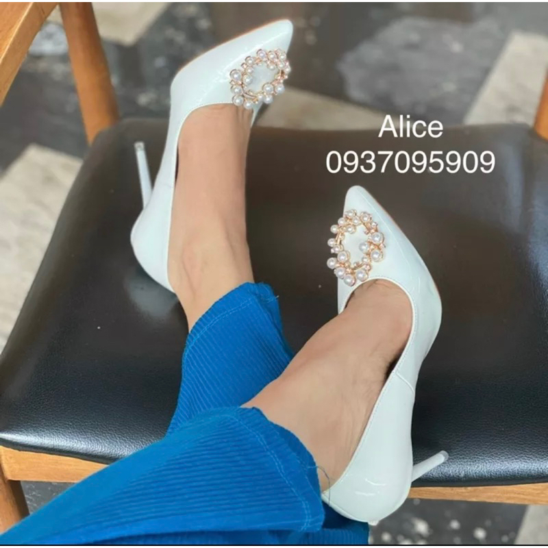 Giày Mint Cao Gót Nơ Ngọc 3D 7P,9P,11P - Hàng VNXK Cao Cấp - Full Size 34-40