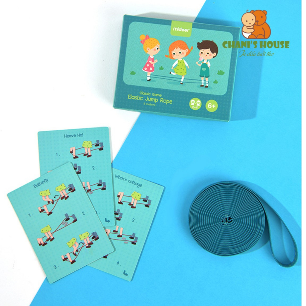 DÂY NHẢY MIDEER CAO SU ĐÀN HỒI KÈM THẺ HƯỚNG DẪN CHO BÉ