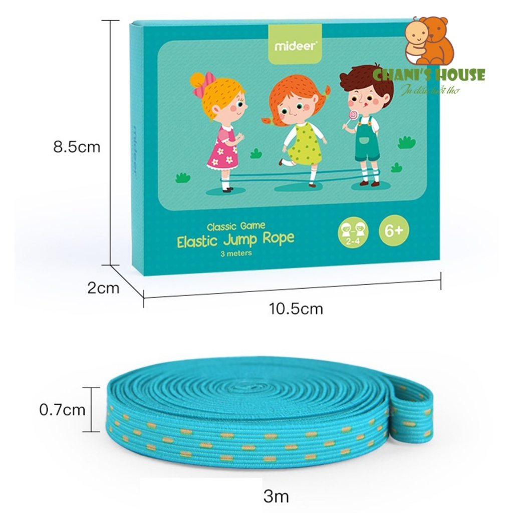 DÂY NHẢY MIDEER CAO SU ĐÀN HỒI KÈM THẺ HƯỚNG DẪN CHO BÉ
