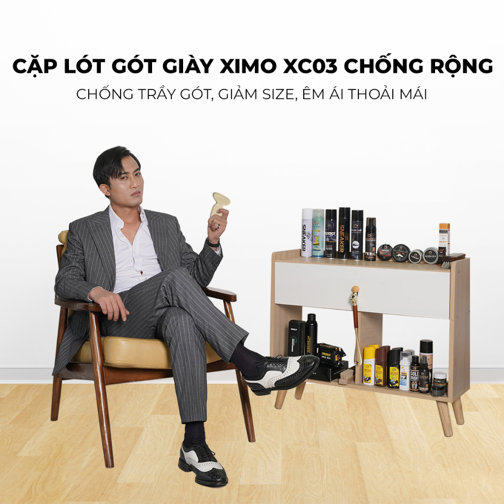 Set 2 Miếng Lót Gót Giày XIMO XC03 Chống Rộng, Chống Nhấc Gót và Bảo Vệ Gót Tránh Trầy Xước