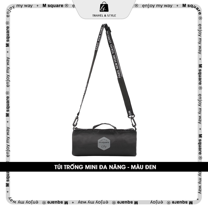 Túi trống mini khoá kéo đa năng cho nam nữ vải poly chống thấm nước cao cấp Msquare® Chính hãng giá tốt