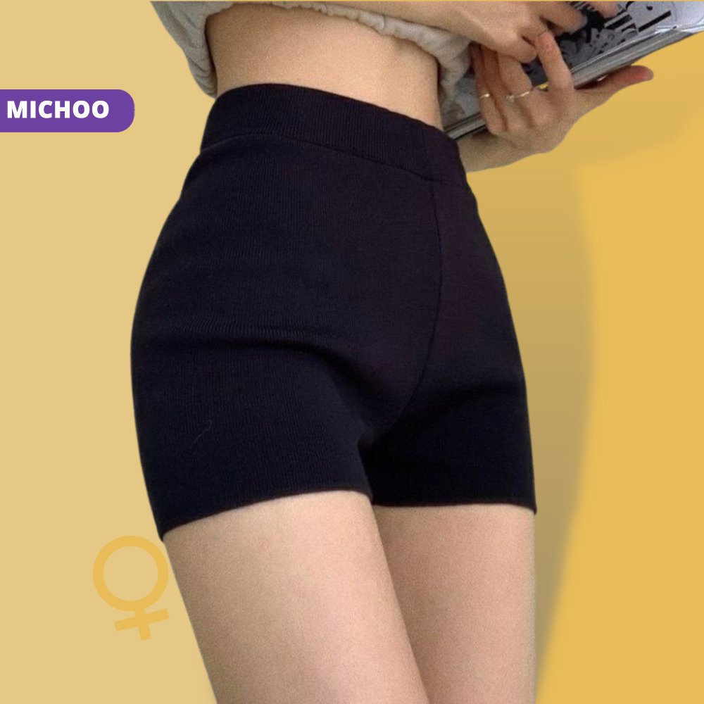 Quần Đùi Nữ Trơn MICHOO Dáng Bikershort Thể Thao Short Dance Năng Động
