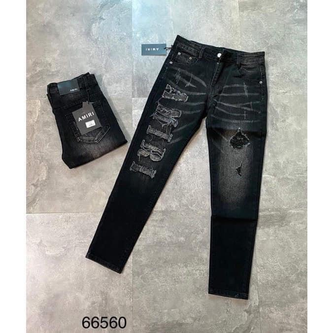 Quần jeans nam cao cấp chất denim dày dặn rách nhẹ có vảy sơn kèm khóa kéo đẹp phá cách YUKI OUTFIT 312 | BigBuy360 - bigbuy360.vn