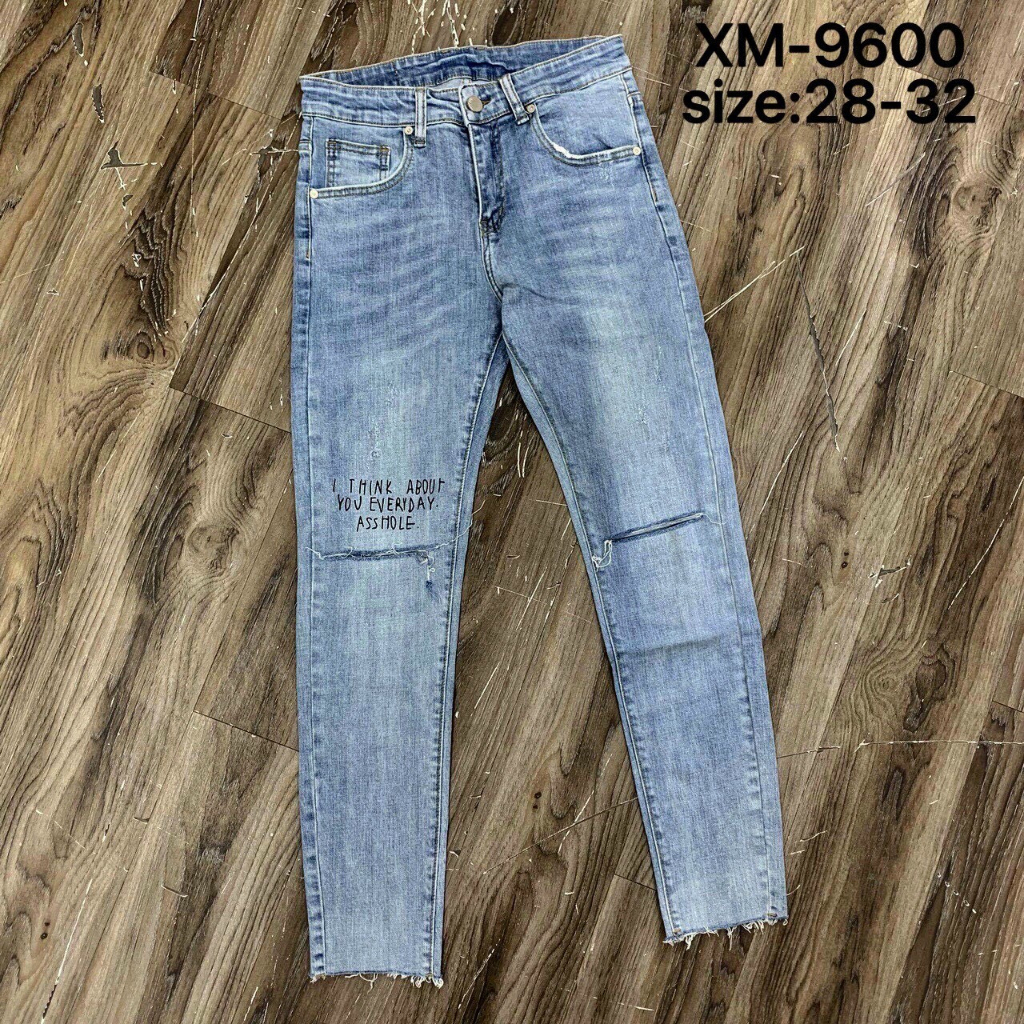 Quần jeans nam cao cấp chất denim dày dặn rách nhẹ có vảy sơn kèm khóa kéo đẹp phá cách YUKI OUTFIT 312 | BigBuy360 - bigbuy360.vn