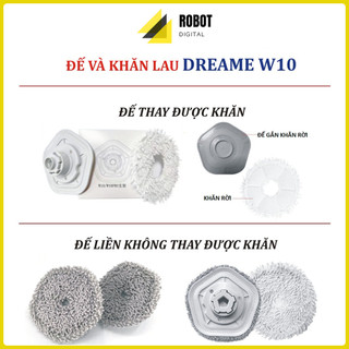 Bộ đế gắn khăn w10, tấm gắn khăn lau xoay thay thế cho Robot Hút Bụi Xiaomi Dreame W10/ WPro