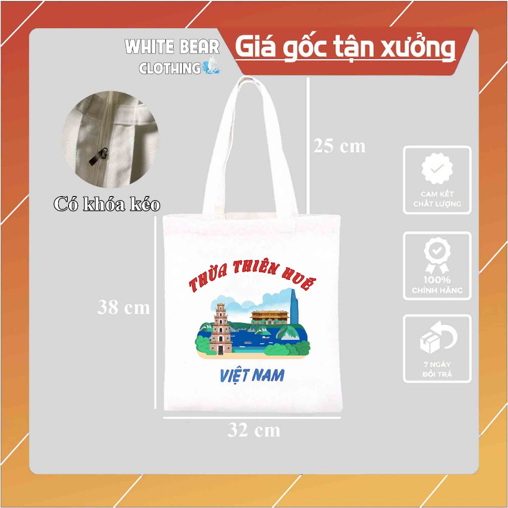 Túi tote du lịch Huế WHITE BEAR CLOTHING