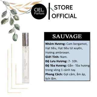 Nước Hoa Nam chính hãng cao cấp Ciel Parfum CL SAUVAGE edp thơm lâu hương thơm ngọt dịu sang trọng, quyền lực, quyến rũ
